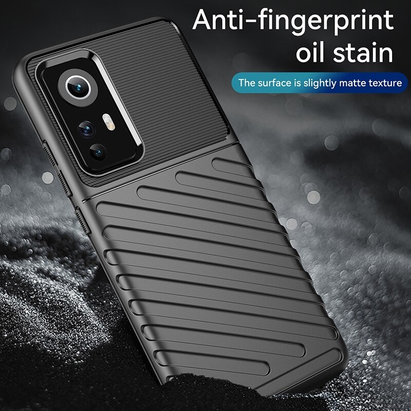 เคส Xiaomi 12 Pro #เคสฝาหลัง TPU อ่อน Thunder Series Twill Texture Soft TPU