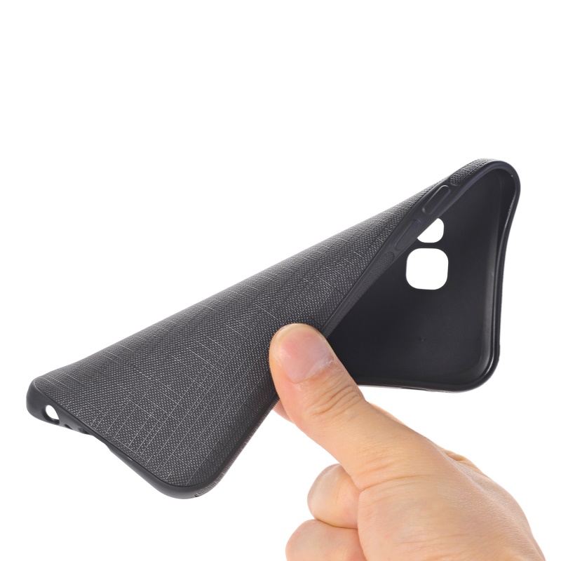 Case Samsung Galaxy A5 2017 #เคสฝาหลัง TPU นิ่มด้านหลังเคลือบด้วยหนัง PU ลายเนื้อผ้า