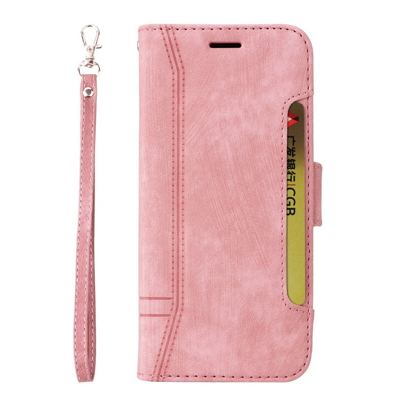 เคส iPhone 14#เคสฝาพับหนัง PU ผิวด้านมีช่องใส่บัตร