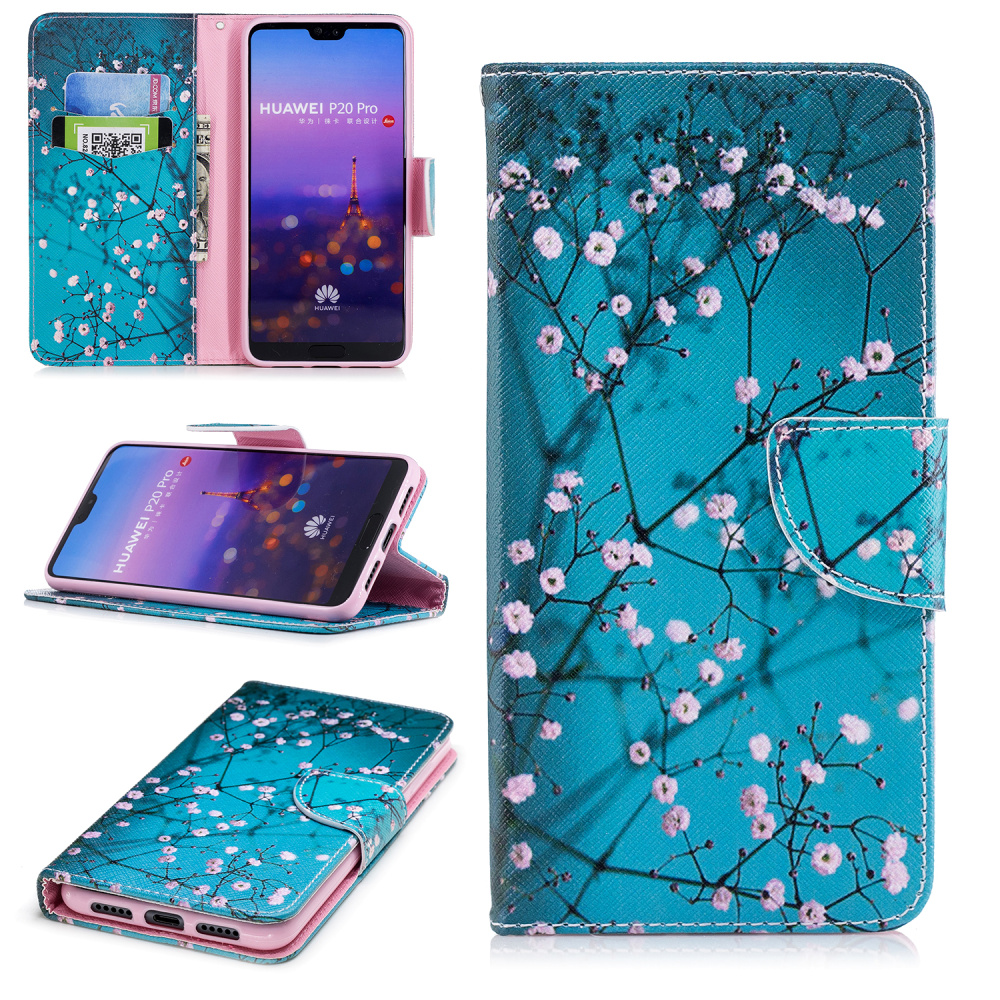 เคส Huawei P20 Pro #เคสฝาพับแบบกระเป๋าสตางค์หนัง PU พิมพ์ลายสวยๆ Pattern Printing Leather Wallet