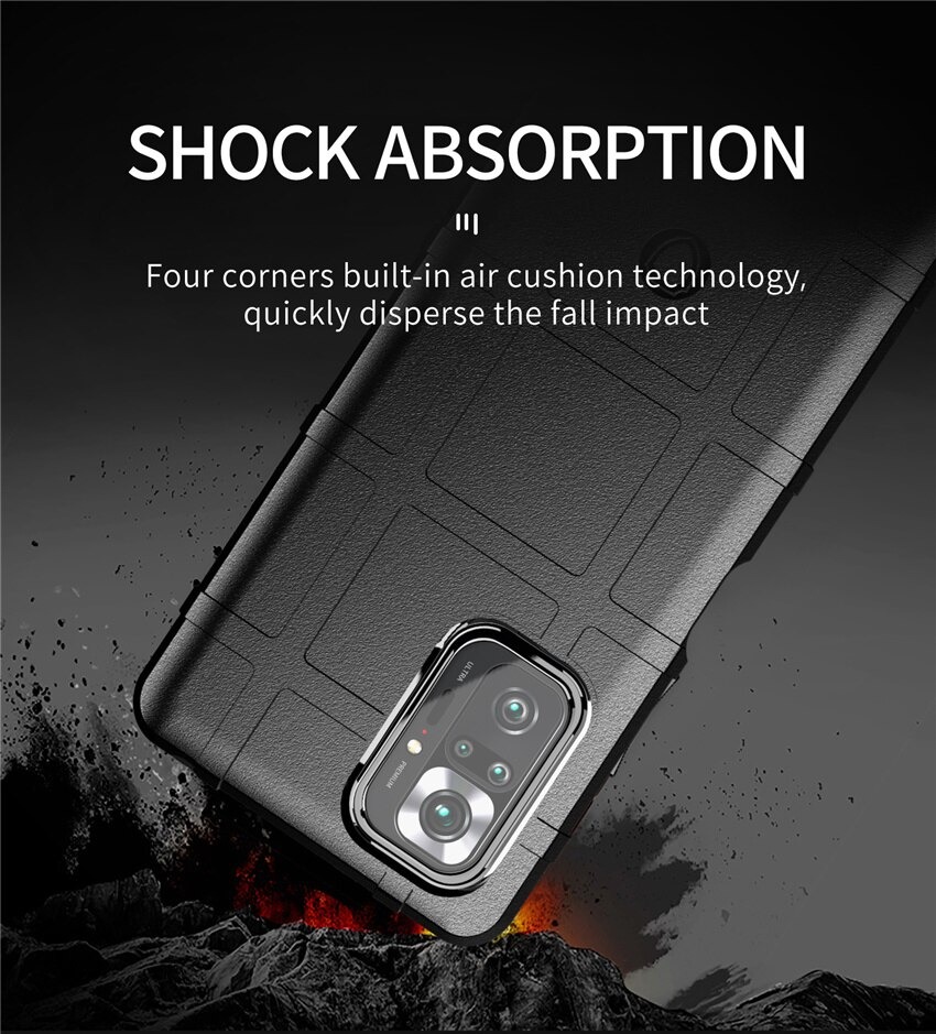 เคส Redmi Note 10 Pro #เคสฝาหลัง Rugged Shield Series Soft Silicone Shock Absorption Matte กันกระแทก