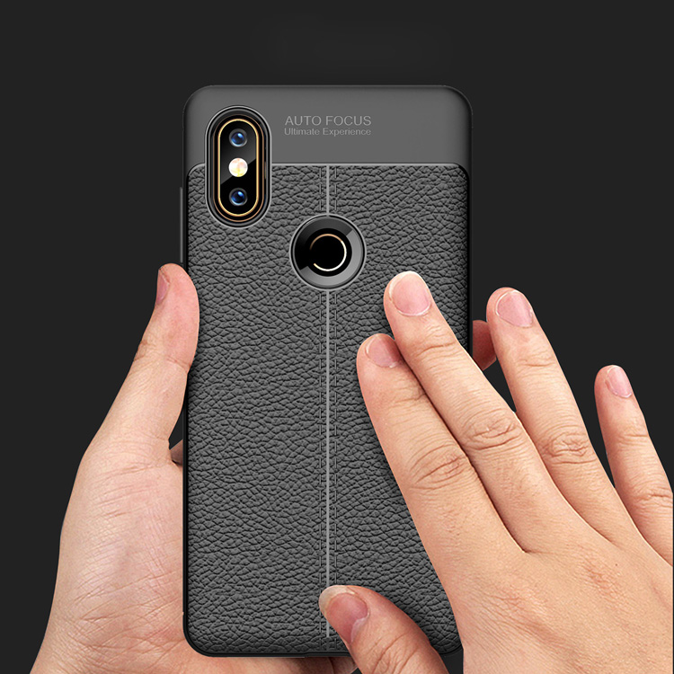 Case Xiaomi Mi Mix 2s #เคสฝาหลัง TPU นิ่มลายหนัง PU ผิวลิ้นจี่ช่วยป้องกันลายนิ้วมือและกันลื่น
