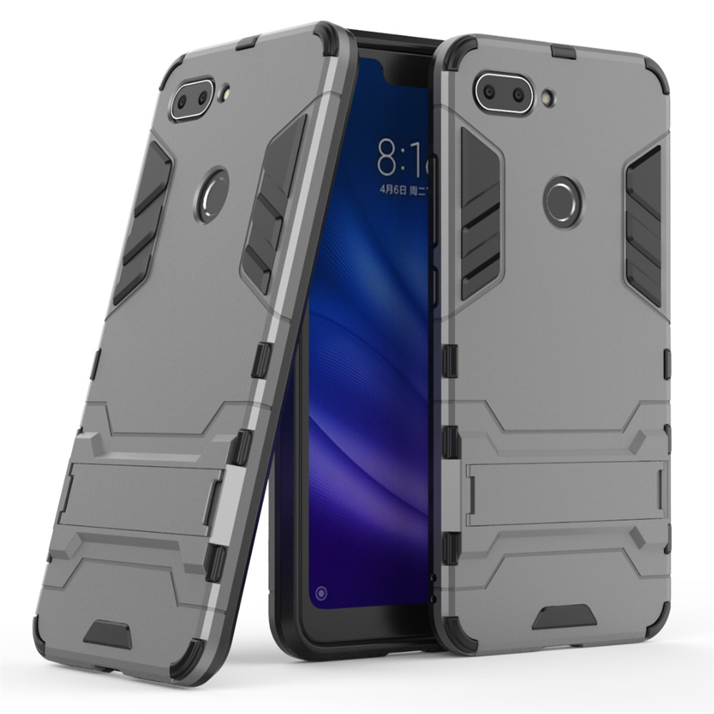 Case Xiaomi Mi 8 Lite #เคสฝาหลังพลาสติก ไฮบริด TPU + Kickstand