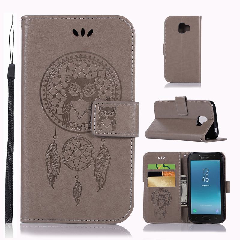 Case Samsung Galaxy J2 Pro 2018 #เคสฝาพับแบบกระเป๋าสตางค์ฝาพับหนัง PU ลายนกฮูก Dream Catcher Owl