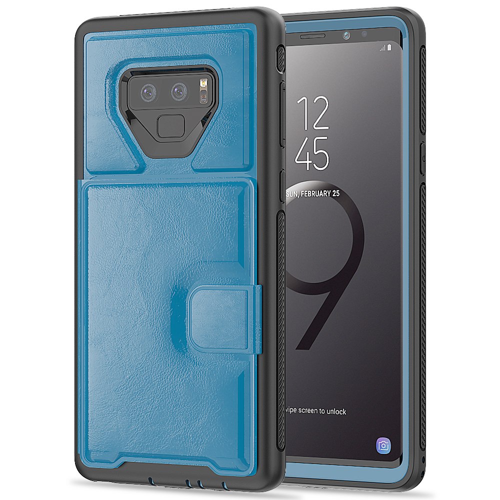 เคส Samsung Galaxy Note 9 N960 #เคสฝาหลังไฮบริดเชลล์พร้อมขาตั้ง TPU + PC เคลือบหนัง PU