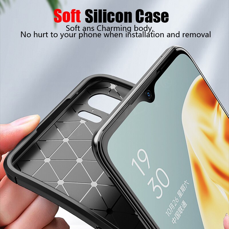 เคส OPPO A91 #เคสฝาหลังนิ่ม Carbon Fiber Drop Resistant TPU