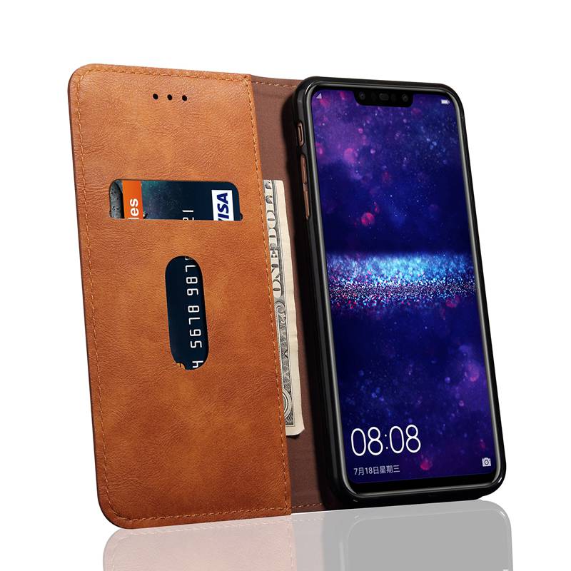 Case Huawei nova 3i #เคสฝาพับหนัง PU Crazy Horse Texture Retro Leather Auto-absorbed Wallet คุณภาพดี