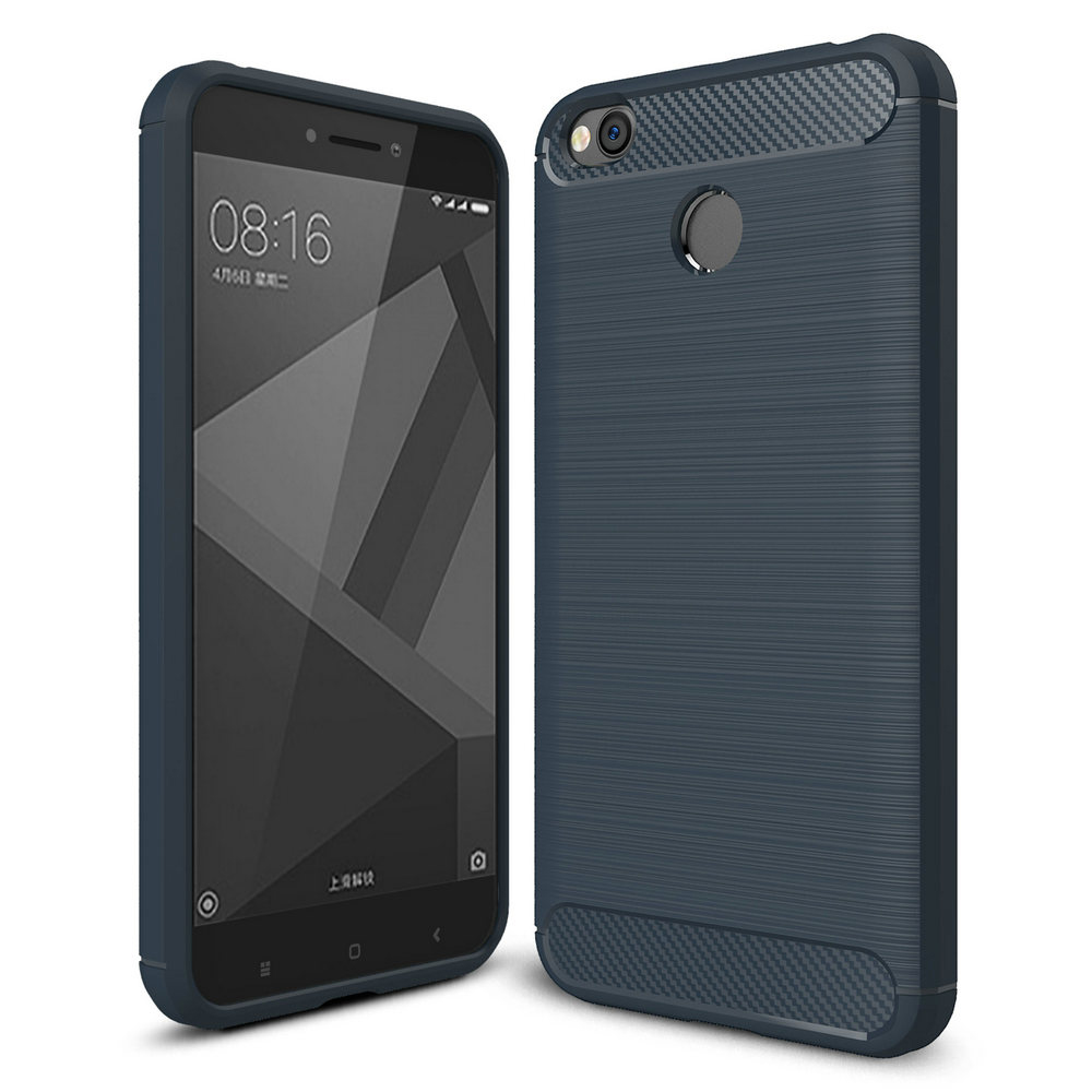 เคส Xiaomi Redmi 4X #เคสฝาหลังคาร์บอนไฟเบอร์ Brushed TPU