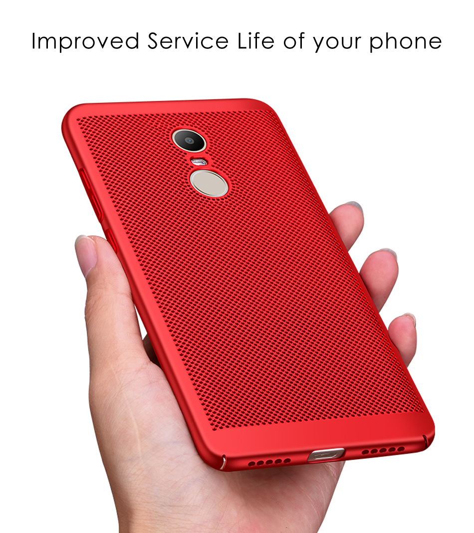 เคส Xiaomi Redmi 5 #เคสฝาหลังพลาสติกรูตะแกรงช่วยระบายความร้อน Hollow Mesh PC Shell