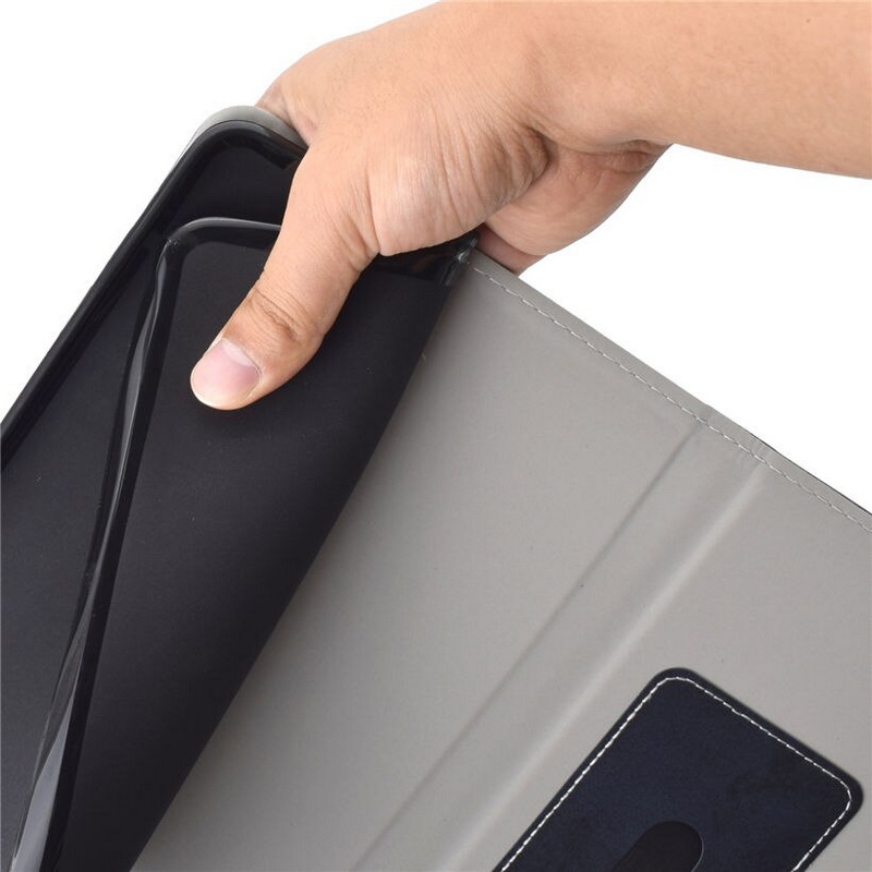 Case Samsung Galaxy Tab S6 Lite 10.4 SM-P610 P615 P617 #เคสฝาพับหนัง PU ลายผิวผ้ามีช่องใส่บัตร Business Style Leather Case with Card Storage