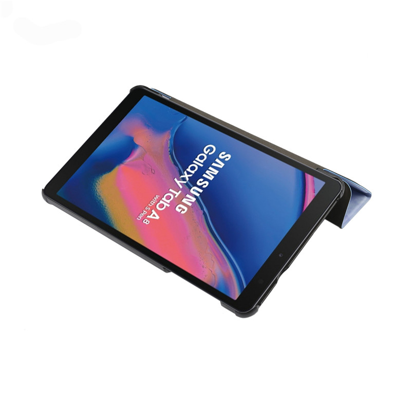 Case Samsung Galaxy Tab A7 Lite 8.7" T220 T225 #เคสฝาพับปกสามพับลายเนื้อหินอ่อน Marble Texture Tri-fold PU Leather + PC Stand Tablet Shell