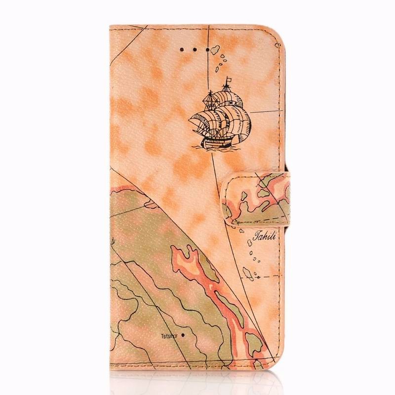 Case iphone 7 plus / 8 plus เคสฝาพับลายณูปแบบแผนที่มีช่องเสียบการ์ด สวยงามทันสมัย