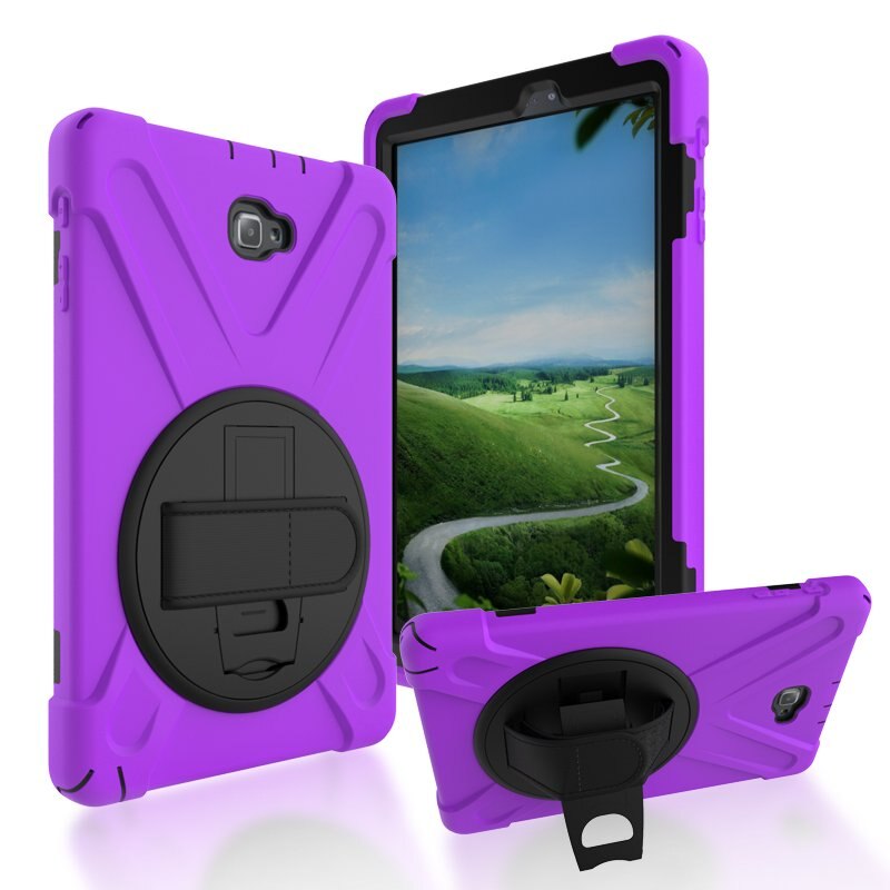 เคส Samsung Galaxy Tab A 10.1 (2016) with S Pen P580 P585 #เคสฝาหลังกันกระแทก X-Shape 360 Degree Rotary Kickstand PC + Silicone มีสายคล้อง