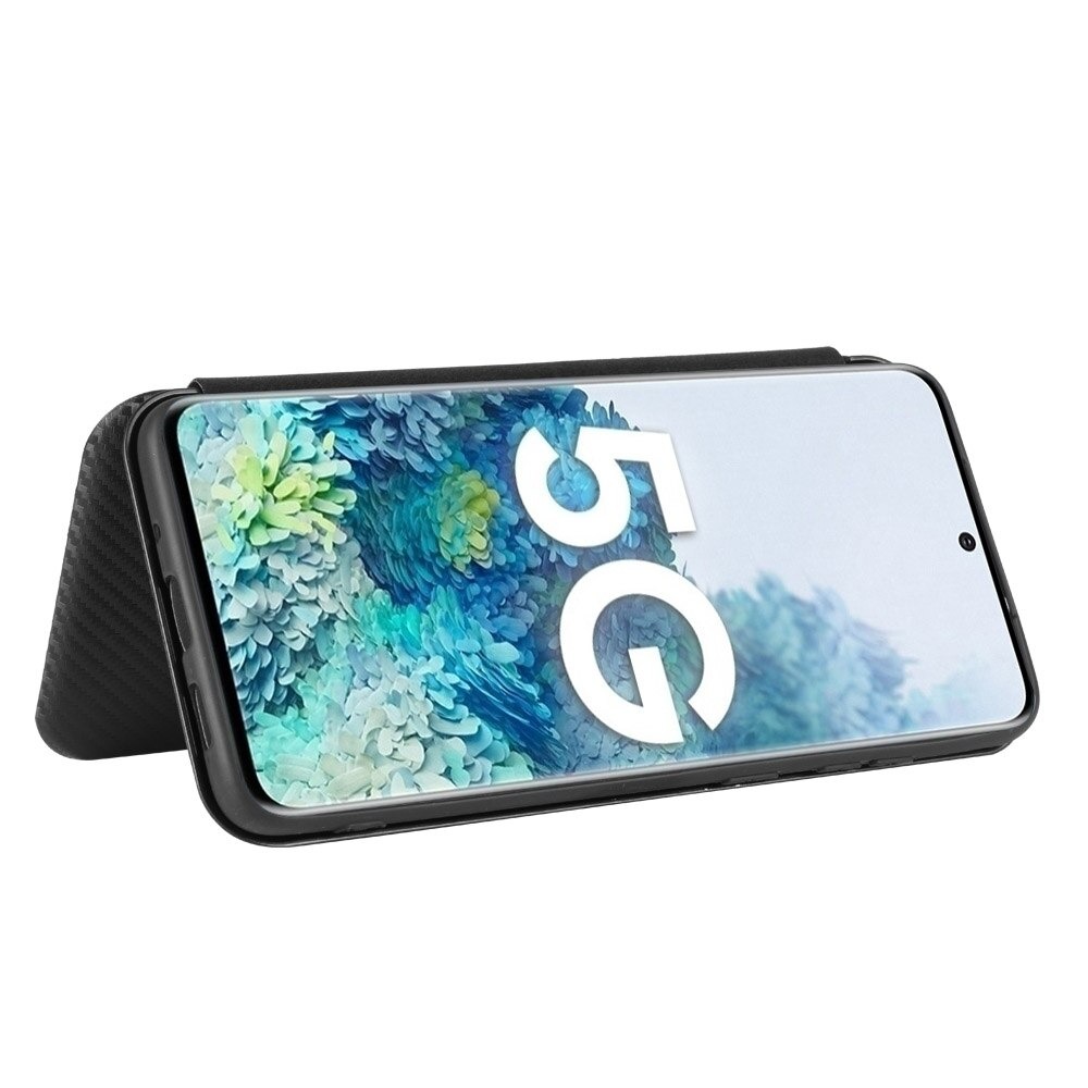 Case Samsung Galaxy S20 Ultra / S20 Ultra 5G#เคสฝาพับลายคาร์บอนไฟเบอร์มีช่องใส่การ์ด Carbon Fiber Wallet Card Slot Magnet Stand Phone Cover