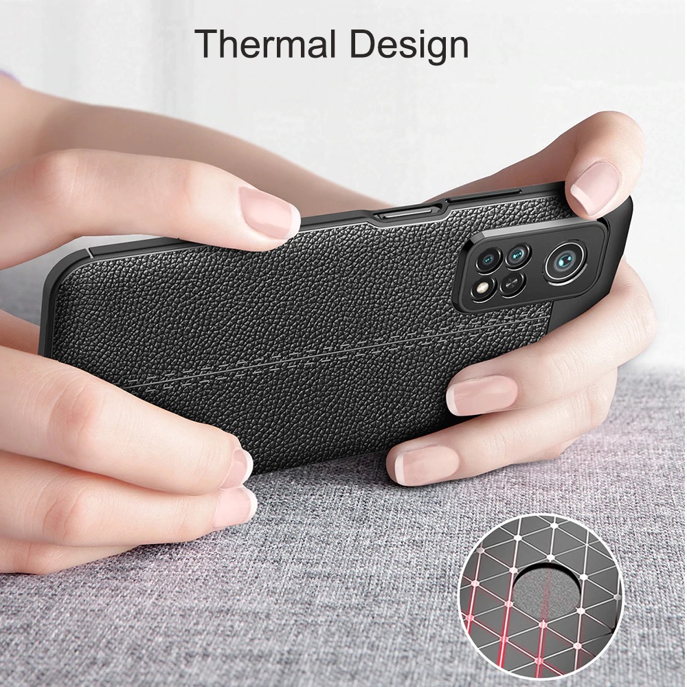 เคส Xiaomi Mi 10T Pro #เคสฝาหลัง TPU ผิวลิ้นจี่ช่วยป้องกันลายนิ้วมือและกันลื่นได้ดี