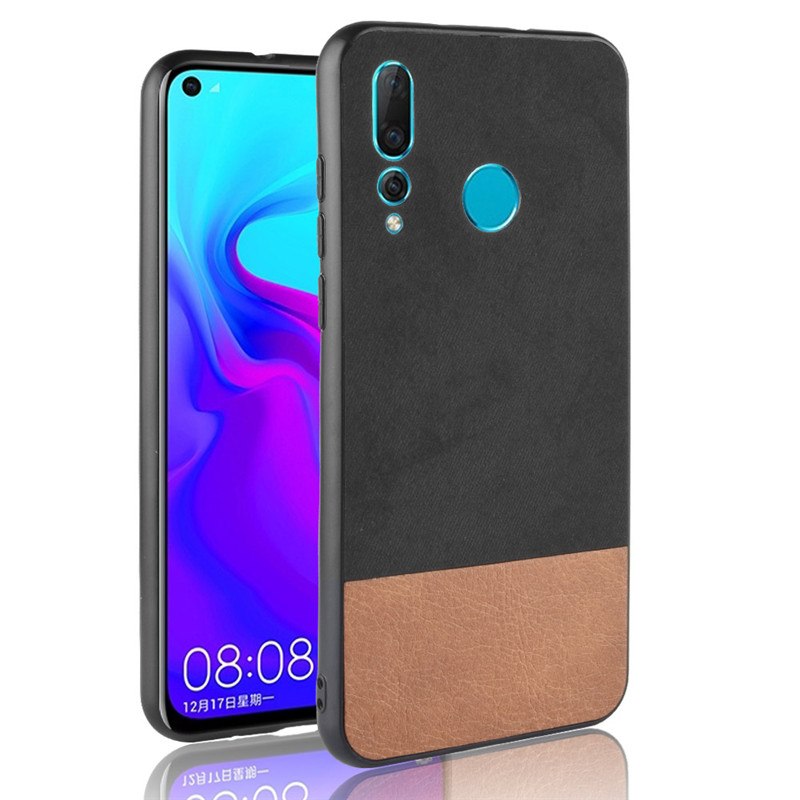 Case Huawei nova 4 #เคสฝาหลัง Bi-color Splicing PU Leather Coated PC + เคสไฮบริด TPU