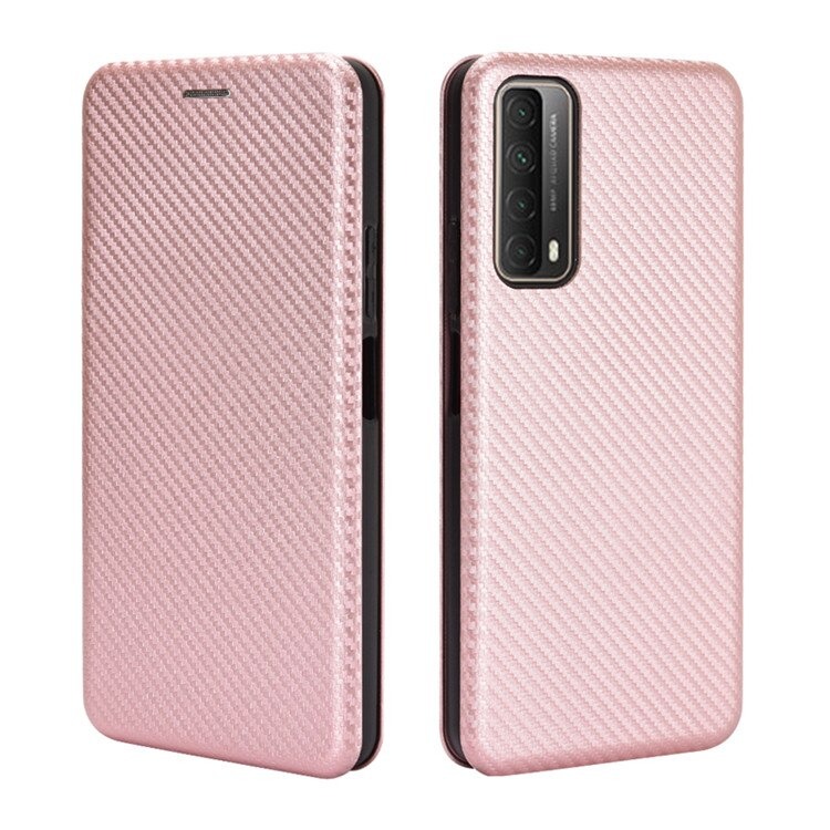 เคส Huawei Y7a #เคสฝาพับลายคาร์บอนไฟเบอร์มีช่องใส่การ์ด Carbon Fiber Wallet Card Slot Magnet Stand Phone Cover
