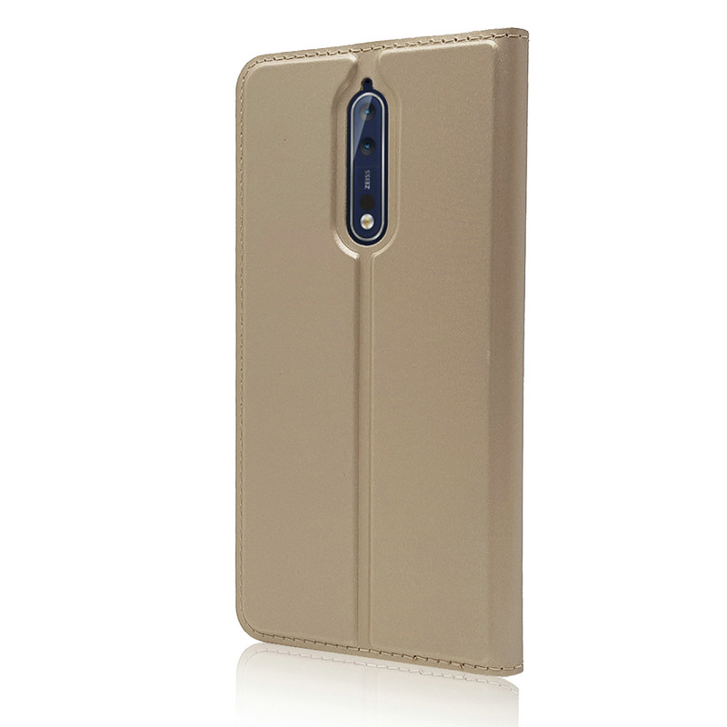 เคส Nokia 8 #เคสฝาพับหนัง PU Magnetic Adsorption Stand Leather Card Holder สวยงามทันสมัย