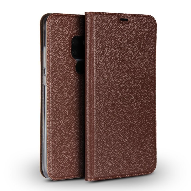 Case Huawei Mate 20 #เคสฝาพับหนังแท้ผิวลิ้นจี่ Litchi Skin Auto-absorbed Genuine Leather