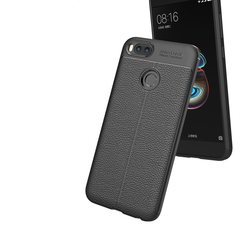 เคส Xiaomi Mi A1 #เคสหนังPUผิวลิ้นจี่ ป้องกันลายนิ้วมือ TPU นิ่มสีสันสวยงาม