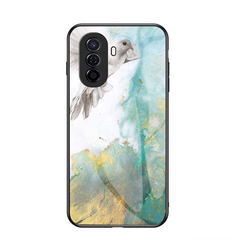 Case Huawei Nova Y70 #เคสฝาหลัง Gradient Color ลายหินอ่อน Glass + PC + TPU Hybrid Case