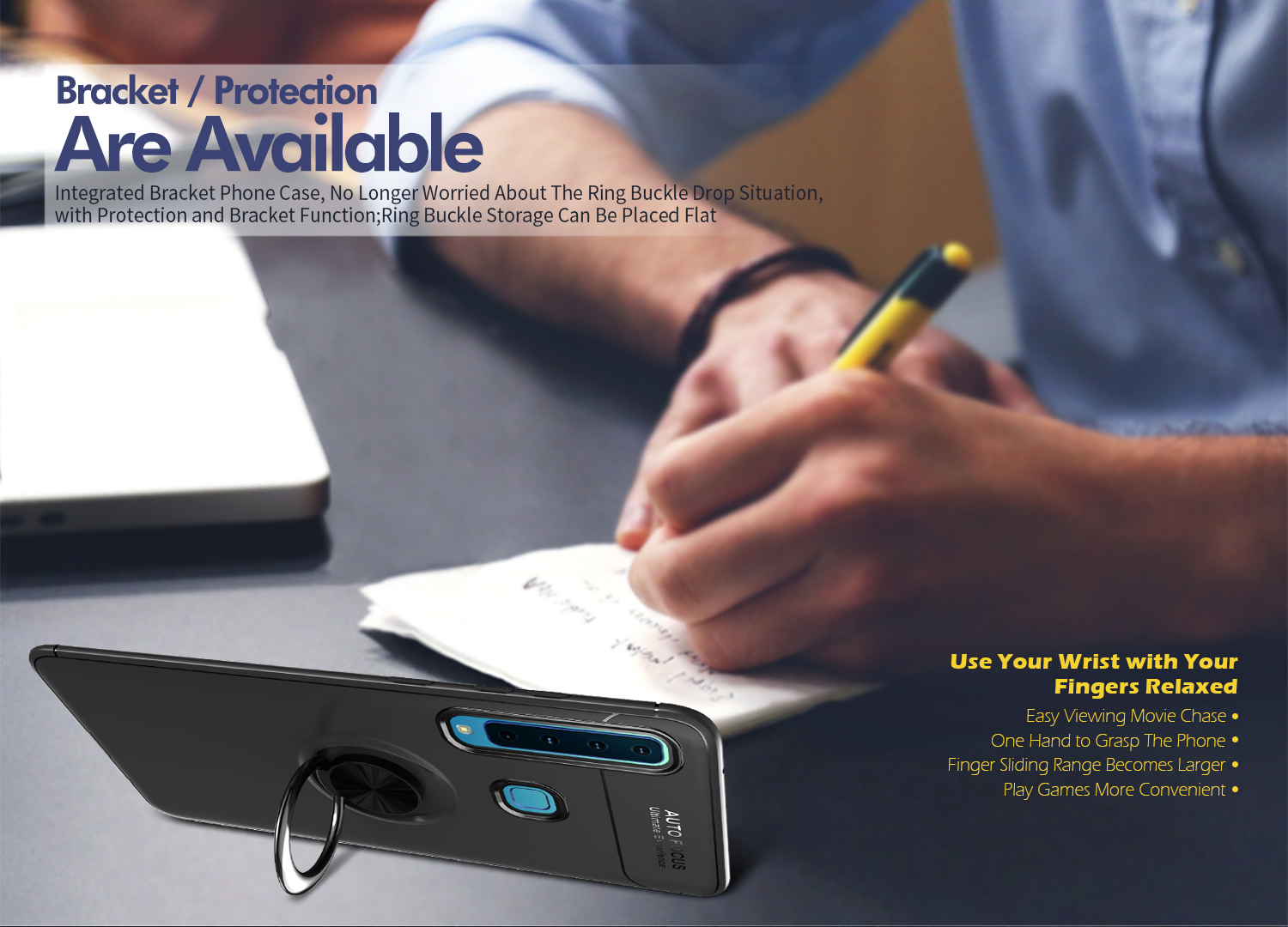 Case Samsung Galaxy A9 (2018) TPU #เคสฝาหลังมีแหวนสวมนิ้ว Finger Ring Kickstand (Built-in แผ่นโลหะ)