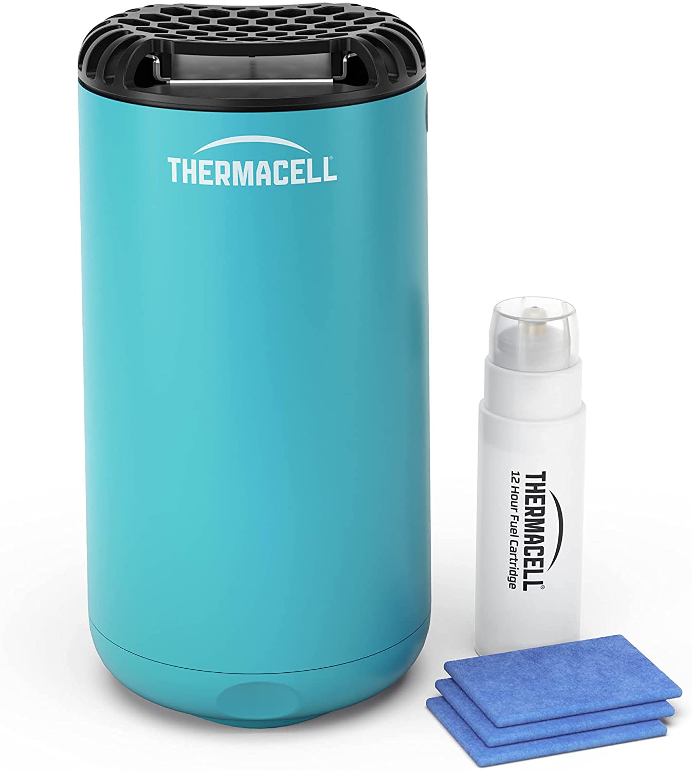THERMACELL® PATIO SHIELD Mosquito Protection 15ft Zone Scent Free Repels Mosquitoes Without Spray, Glacial Blue Model. MRPSB เทอมาเซล เครื่องไล่ยุง และแมลง แบบพกพา ไร้กลิ่น ไร้ควัน