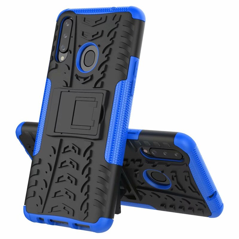 เคส Samsung Galaxy A20s #เคสฝาหลังพลาสติกแข็งกันลื่น Cool Tyre Pattern Kickstand (PC + TPU)