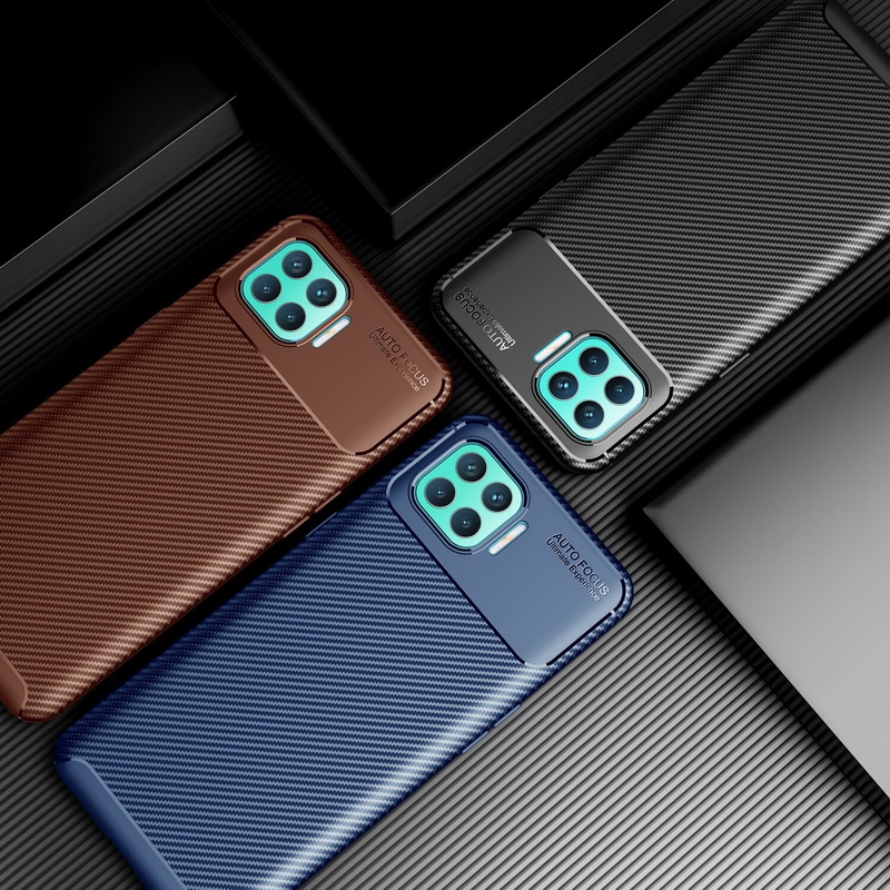 เคส OPPO A93 #เคสฝาหลังนิ่ม Carbon Fiber Anti-drop TPU Protection