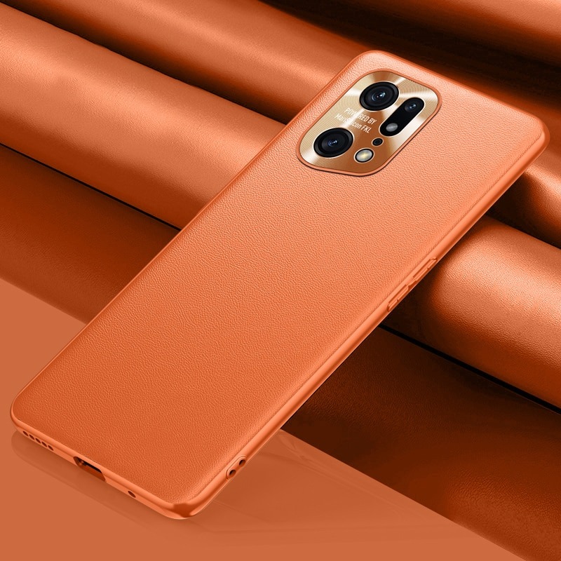 เคส OPPO Find X5 Pro 5G #เคสแบบฝาหลัง TPU เคลือบหนัง PU มีกันเลนส์กล้อง Leather Cases Soft Matte Shockproof Protect Camera Back Cover