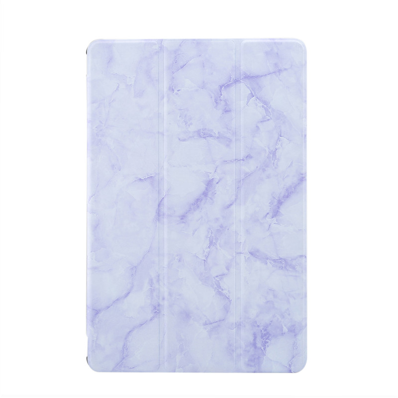 เคส Samsung Galaxy Tab S6 Lite 10.4 SM-P610 SM-P615 SM-P617 #เคสฝาพับปกสามพับลายเนื้อหินอ่อน Marble Texture Tri-fold PU Leather + PC Stand Tablet Shell