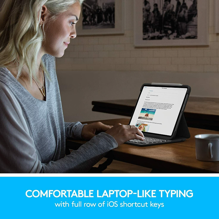 Logitech® SLIM FOLIO PRO keyboard case with Bluetooth for iPad Pro 11-inch or 12.9-inch เคสคีย์บอร์ด