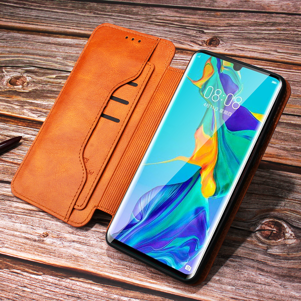 Case Huawei P30 Pro #เคสฝาพับแบบกระเป๋าสตางค์หนัง PU มีที่เก็บบัตรถอดออกได้