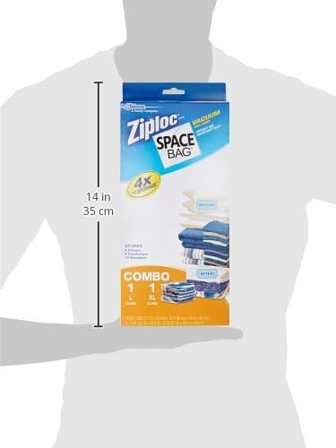 Ziploc® Space Bag Clothes Vacuum Sealer Storage Bags for Home and Closet Organization 2 Cube Variety ถุงเก็บเสื้อผ้า ผ้าห่ม