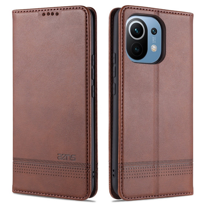 เคส Xiaomi Mi 11 #เคสฝาพับ AZNS สไตล์ Retro หนัง PU มีช่องเสียบการ์ด