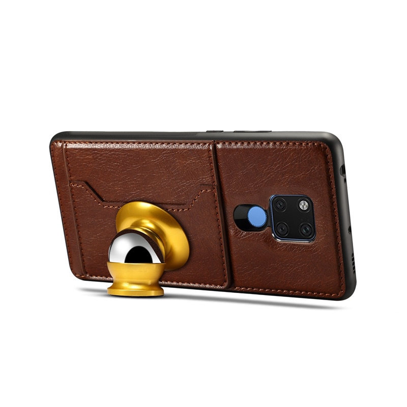 Case Huawei Mate 20 X #เคสฝาหลัง TPU เคลือบหนัง PU Crazy Horse Leather Coated PC + TPU Hybrid