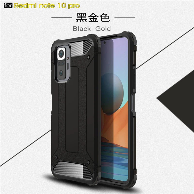 Case Redmi Note 10 Pro #เคสฝาหลังเกราะป้องกัน ไฮบริด พลาสติก+TPU Heavy Duty Rugged Hybrid