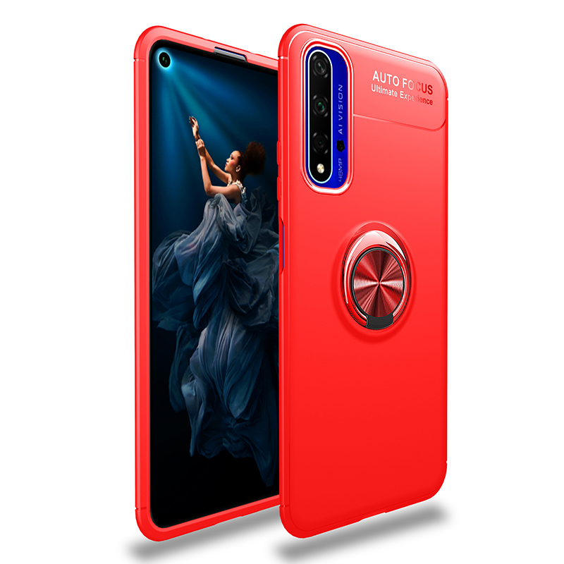 Case Huawei Nova 5T #เคสฝาหลัง TPU Finger Ring Kickstand (แผ่นโลหะแบบ Built-in)