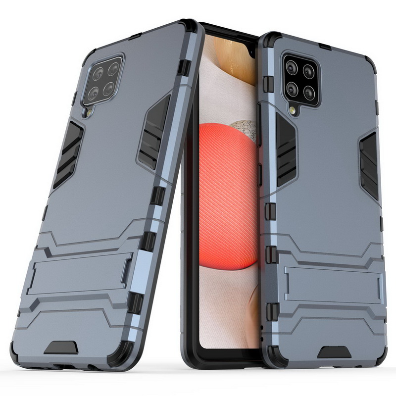 เคส Samsung Galaxy A42 5G #เคสฝาหลังพลาสติก ไฮบริด TPU + Kickstand