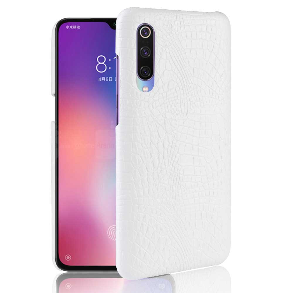 Case Xiaomi Mi 9 #เคสฝาหลังพลาสติกแข็งเคลือบหนัง PU ลายผิวหนังจระเข้