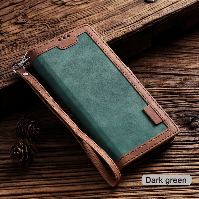 เคส Samsung Galaxy Note 20 Ultra / Note 20 Ultra 5G #เคสแบบฝาพับหนัง PU แบบกระเป๋าสตางค์ Retro Style Splicing Leather Cover Wallet