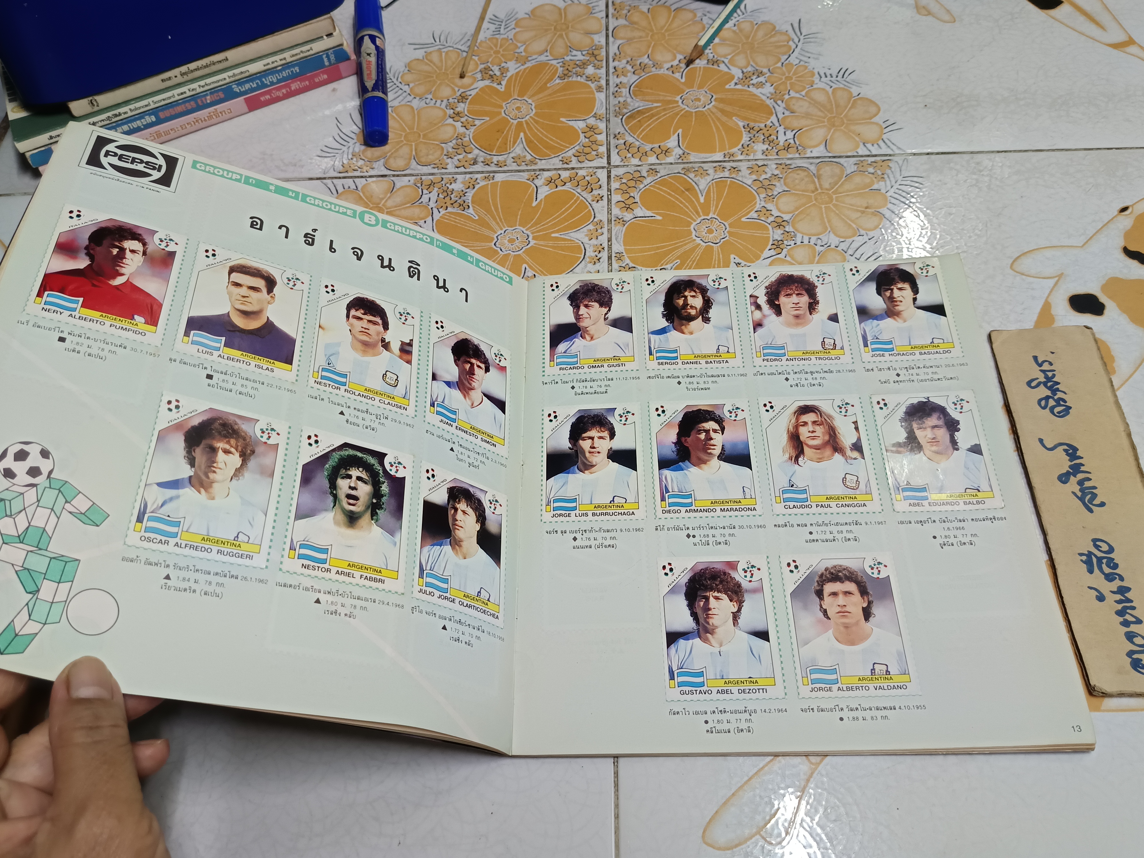 สมุดสะสมสติ๊กเกอร์ Italia World Cup 1990 ของ PANINI สติ๊กเกอร์ขาด 1 ใบ จาก 268 ใบ **สินค้าหมด**