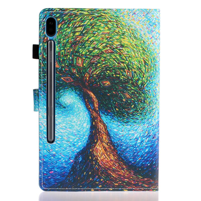 Case Samsung Galaxy Tab S6 T860 T865 #เคสฝาพับหนัง PU พิมพ์ลาย Pattern Printing PU Leather Flip