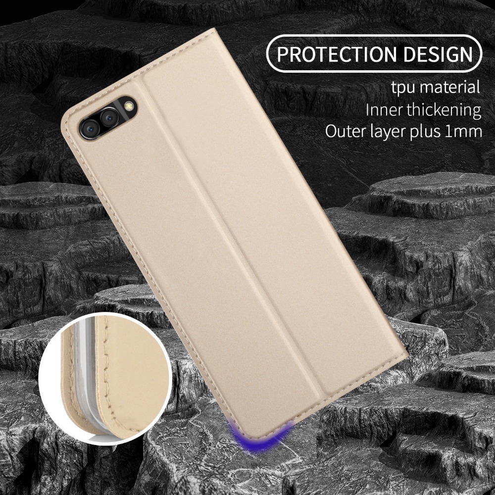 Case Honor 10 #เคสฝาพับหนัง PU Magnetic Adsorption Stand Leather Card Holder