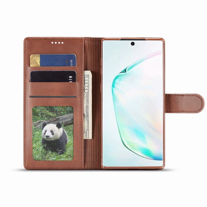 Case Samsung Galaxy Note 10 Plus #เคสฝาพับหนัง PU LC.IMEEKE คุณภาพดีสไตล์กระเป๋าสตางค์พร้อมช่องใส่การ์ด