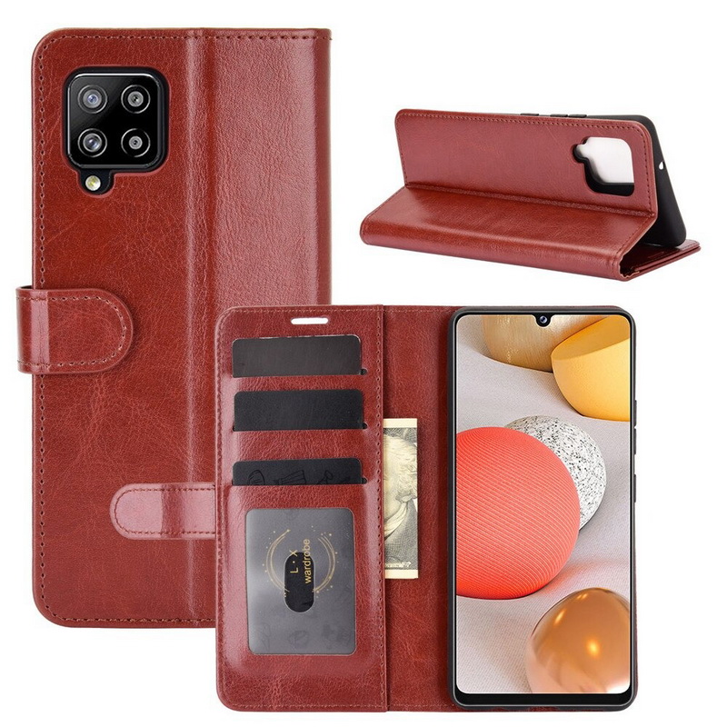 เคส Samsung Galaxy A42 5G #เคสฝาพับหนัง PU ผิวหนังม้าสไตล์กระเป๋าสตางค์