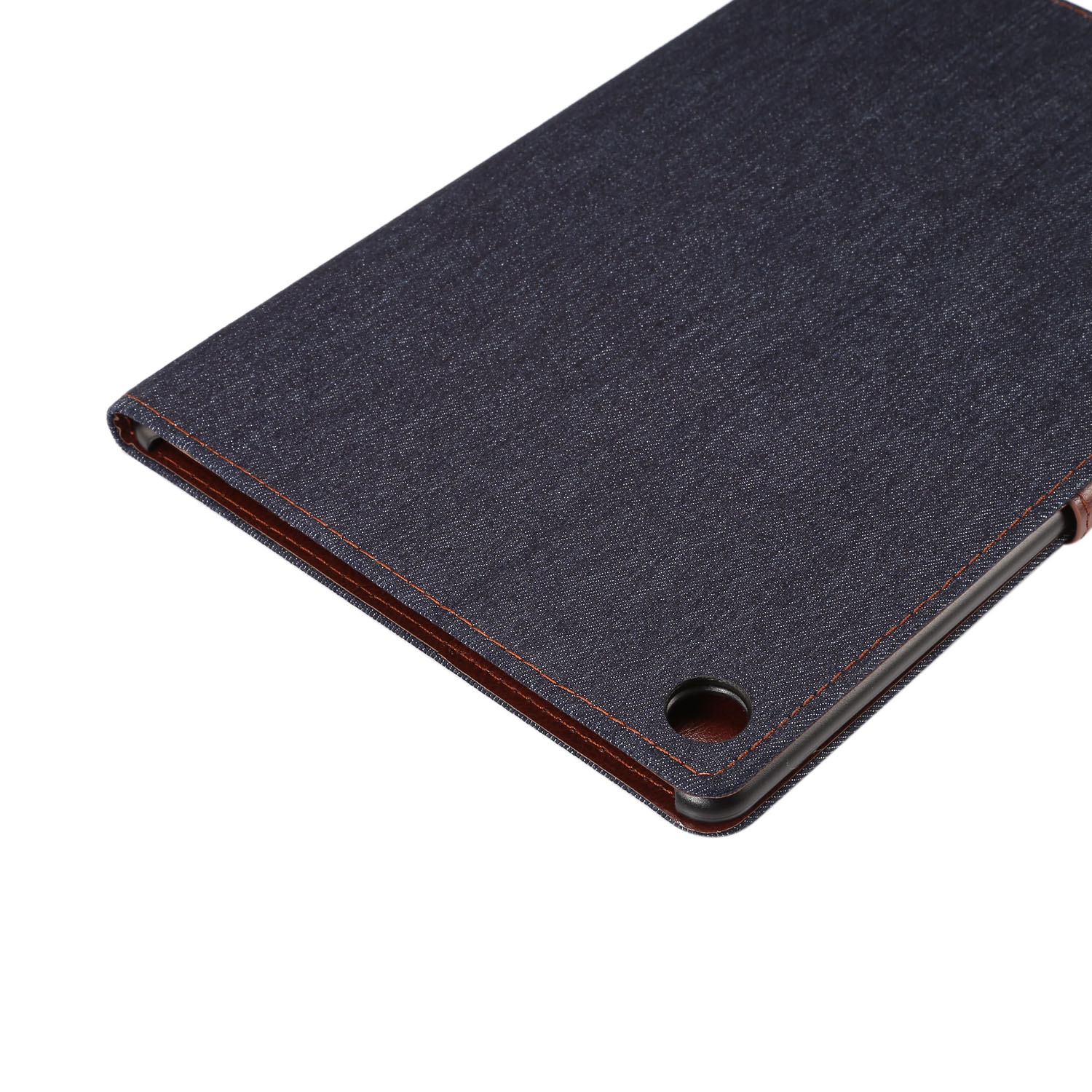 Case Huawei MediaPad M5 Pro 10.8 นิ้ว #เคสฝาพับหนัง PU ผิวยีนส์พับตั้งได้ Jeans Cloth Leather Wallet