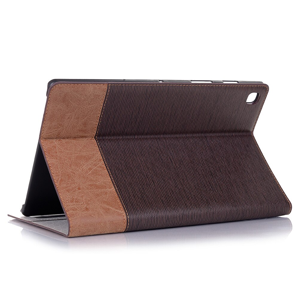 เคส Samsung Galaxy Tab S6 Lite 10.4 SM-P610 P615 P617 #เคสฝาพับกระเป๋าสตางค์หนัง PU สมาร์ท 2 สี Bi-color Smart Stripe Leather Wallet