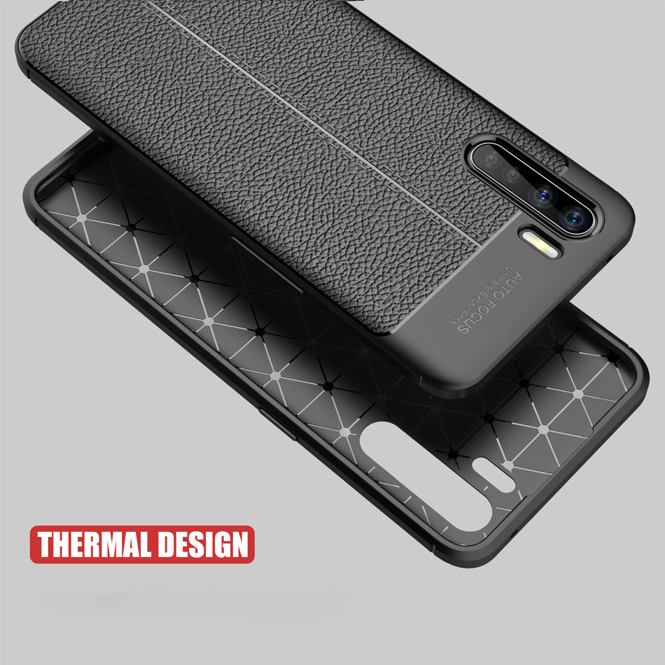 เคส OPPO A91 #เคสฝาหลัง TPU ผิวลิ้นจี่ช่วยป้องกันลายนิ้วมือและกันลื่นได้ดี