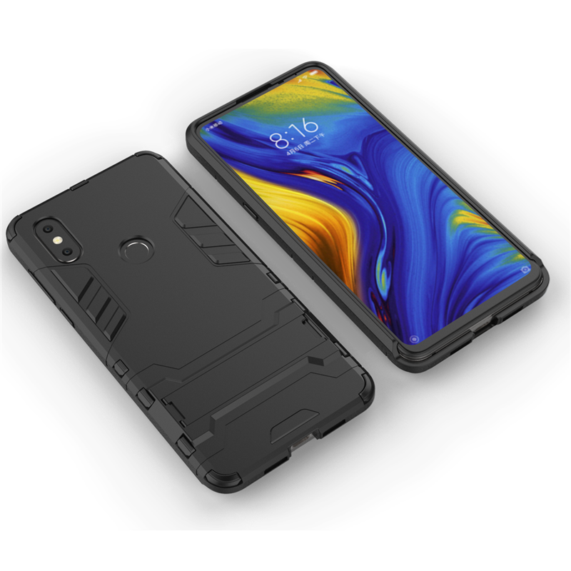 เคส Xiaomi Mi Mix 3 #เคสฝาหลังพลาสติก ไฮบริด TPU + Kickstand สีสันสวยงามทันสมัย